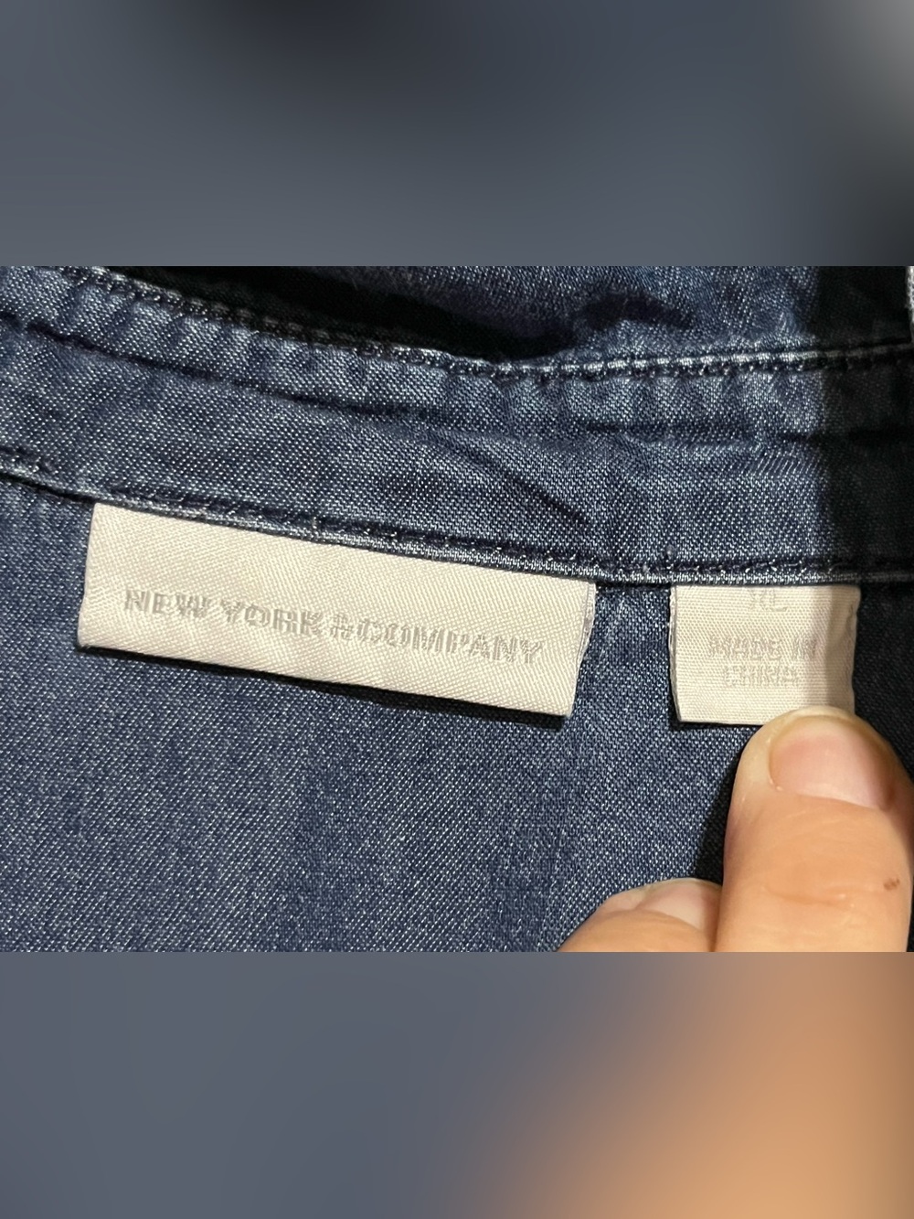 New York & Company Blue Denim Mini Dress